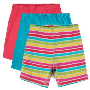 Mightly Girls Fair Trade Organic Cotton Bike Shorts 3-pack (Rainbow Stripe Combo - Small) - 1 of 2