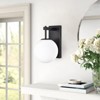 PAKOKULA Matte Black Outdoor and Indoor Wall Sconce with White Globe Glass Shade - 4 of 4