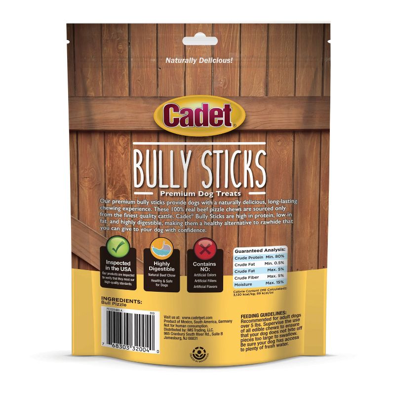 Cadet Small Bully Sticks 4-6" Beef Dog Treats, 3 of 7