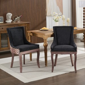 FONTOI 2 PCS Thickened Dining Chair with Nailhead Trim - 1 of 4