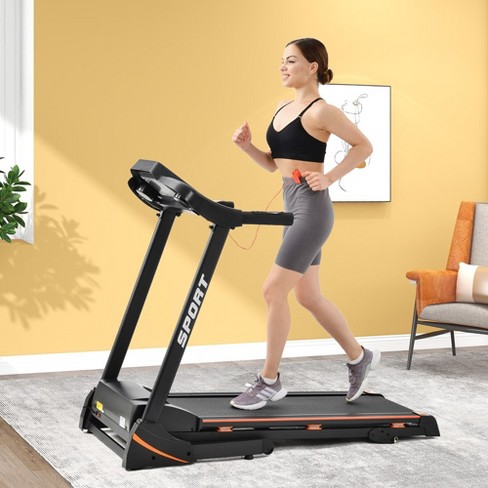 Folding Electric 3.5hp Treadmill With Incline Medium Running Machine Motorised Lcd Gym 330lbs Folding Treadmill Power 14.8km h Running Fitness Machine Target