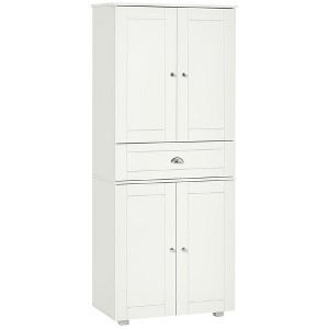 72" Freestanding Kitchen Pantry Cabinet, Tall Storage Cabinet with 4 Doors, Drawer and Adjustable Shelves for Dining Room - 1 of 4