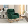 Teddy Fabric Rocking Chair, Upholstered Accent Chair With Wood Legs 4A -ModernLuxe - 4 of 4