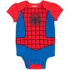 Marvel Avengers Captain Captain America Spider-Man Baby Girls Cuddly Short Sleeve Bodysuit and Headband Captain Marvel, Captain America, Spider-Girl  - 3 of 4