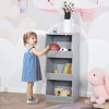 HOMCOM Kids Storage Cabinet Anti-toppling Design with 3 Tiered Shelves for Ample Space and Organization, 35.5" H, gray - 2 of 4