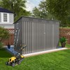 4 x 9 FT Outdoor Storage Shed, Metal Garden Shed Tool House with Sloping Roof,6 vents and 2 Swing Doors for Backyard, Garden,Patio, Garage, Lawn, Gray - 2 of 4