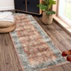 Machine Washable Area Rug Vintage Floral Non Slip Rug Foldable Stain Resistant Rugs Distressed Low Pile Indoor Carpet for Bedroom Living Room - 2 of 4