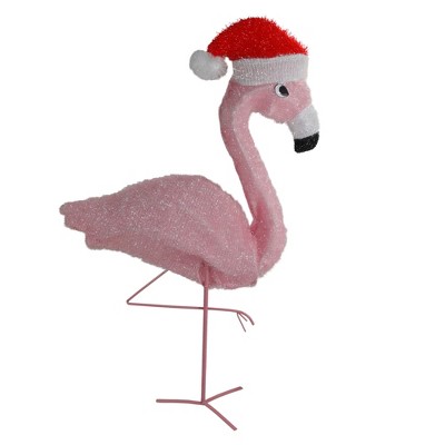 Northlight 32" Pre-Lit Pink Flamingo with Santa Claus Hat Christmas Outdoor Decoration