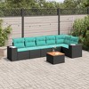 vidaXL 7 Piece Patio Sofa Set with Cushions Black Poly Rattan - 2 of 4