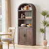 Acekool 5 Shelf Arched Bookcase with Metal Corner Protection, Tall Display Rack for Living Room, Bedroom - 3 of 4