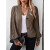 Women's Vintage Cardigan Sweater Casual Loose Fit Button Down Knit Open Front Long Sleeve Outwear - 3 of 4