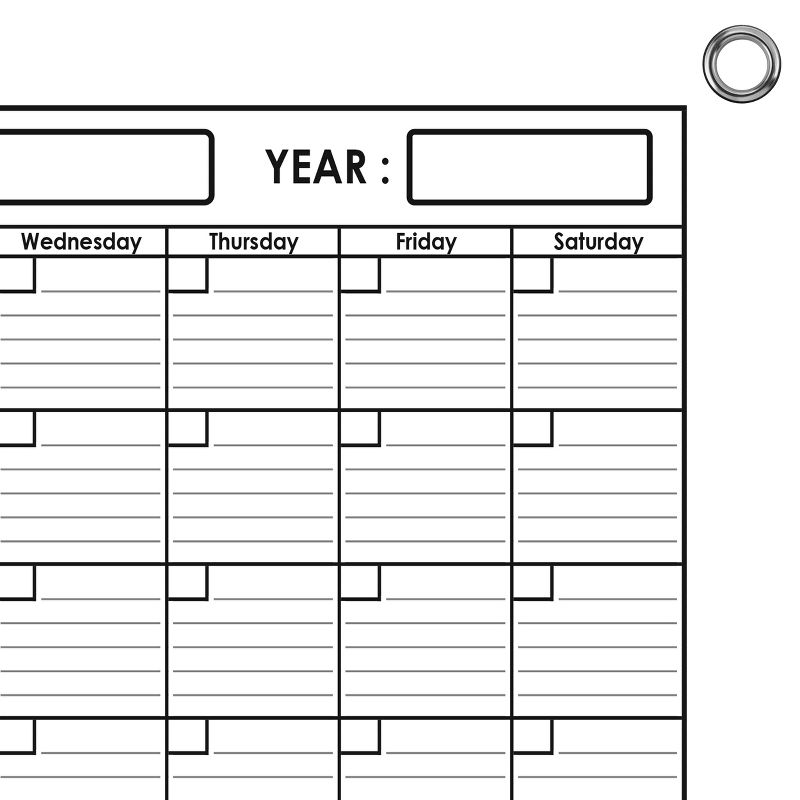 Undated Monthly Laminated Wall Planning Horizontal Calendar 48&#34; x 65&#34; - SwiftGlimpse, 3 of 5