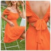 EXLURA Women's 2025 Summer Short Puff Sleeve Casual Short Mini Dresses Tie Back Square Neck A-Line Sundress - 3 of 4