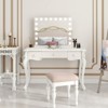 ELECWISH LED Lighted Vanity Mirror with Stand - 3-Color Adjustable, USB Port, Wall Mountable, White - 3 of 4