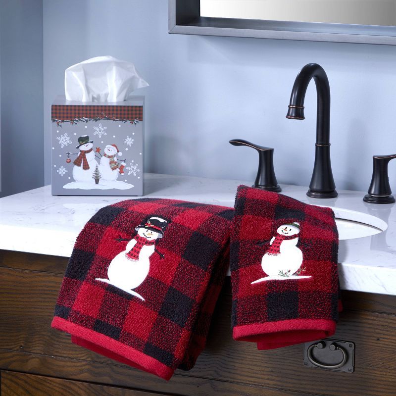 2pc Woodland Winter Hand Towel Set Red - SKL Home, 5 of 8