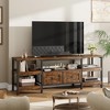 TV Cabinet with 2 Fabric Drawers & 4 Layers, Modern TV Stand with Storage Shelves, Media Console Table for TV, for Living Room, Bedroom - 2 of 4
