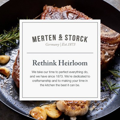 Merten & Storck Black Carbon Steel Square Grill Pan with Steel Handle
