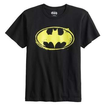 Batman Boys' Shirt Scratch Art Bat Logo Symbol Kids Youth T-Shirt Tee