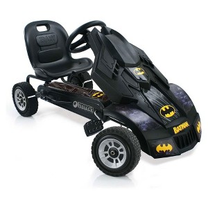 Hauck Batmobile Pedal Go Kart Superhero Ride On Batman Car Vehicle for Kids, Race Styled Pedals, Cart with Rubber Wheels, Black - 1 of 4