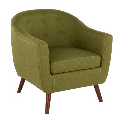 Rockwell Mid-Century Modern Accent Chair Brown/Green - LumiSource