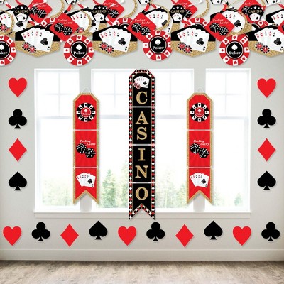 Big Dot of Happiness Las Vegas - Wall and Door Hanging Decor - Casino Party Room Decoration Kit