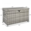 Fontoi Utility Storage Bins, Wicker Box with Wheels, Modern Rattan Storage Bin for Outdoor Cushions Garden Tools, Gray, 27.6"*33.5"*58.7" - 2 of 4