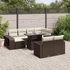 vidaXL Garden Sofa Set Brown PE rattan, powder-coated steel, tempered glass - 2 of 4
