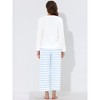 cheibear Womens Sleepwear Flannel Lounge with Stripped Pants Winter Long Sleeve Pajama Set - 3 of 4