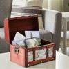 Juvale Set of 3 Small Wooden Storage Trunks and Chests, Living Room Décor Suitcases with Antique Map Print for Jewelry, 3 Sizes - 2 of 4