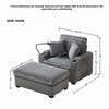 55" Corduroy Reclining Chaise Lounge with Ottoman, Storage, USB & Holder - 2 of 4