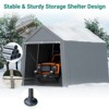 Storage Shed Canopy, Heavy Duty Outdoor Storage Tent with Roll-up Ventilated Zipper Door,Portable Garage Shed Waterproof for Bike, Motorcycle Shelter - 4 of 4