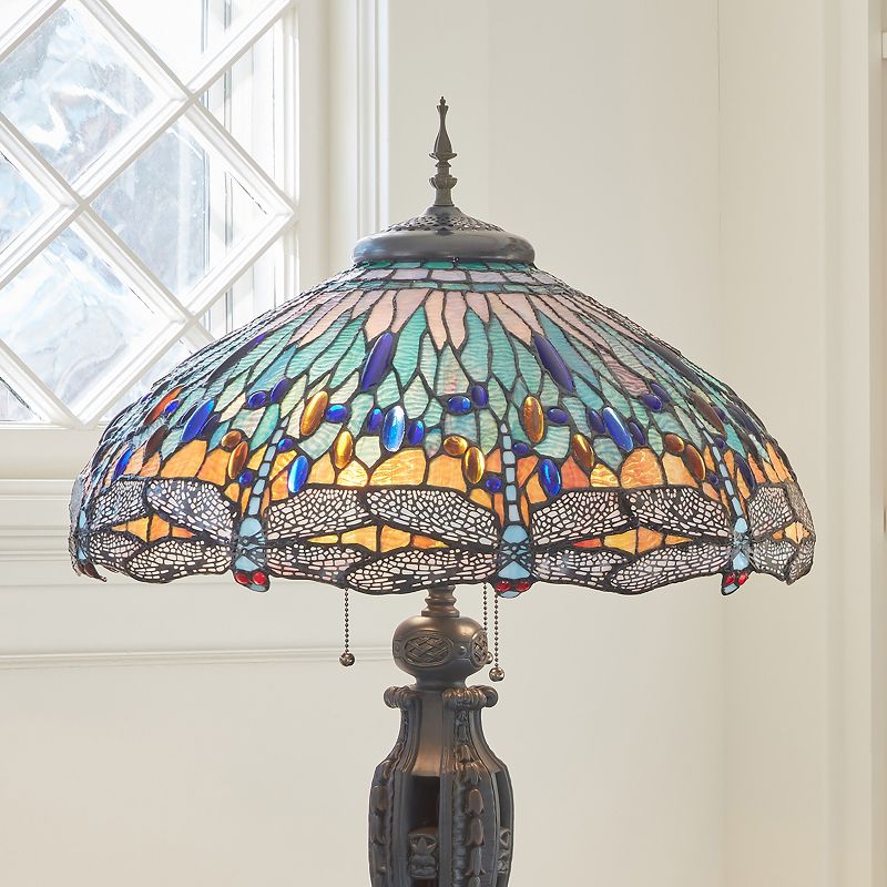River of Goods 35&#34; Dragonfly Tiffany Style Stained Glass Table Lamp, 3 of 15