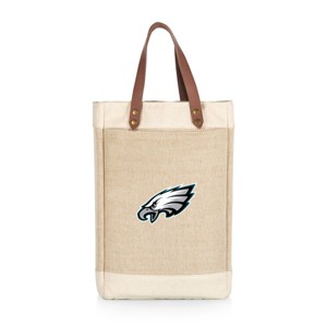 NFL Philadelphia Eagles Pinot Jute Insulated Wine Bag - Beige - 1 of 4