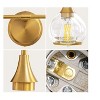 KAISITE 2 - Light Black and Gold Dimmable Bathroom Vanity Light with Globe Glass Shade - 4 of 4