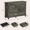 Farmhouse 9 Drawers Dresser for Bedroom, 47" Wide Wood Rustic Chest of 9 Drawers with Metal Handles - 2 of 4