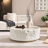 35.43" Fiberglass Round Coffee Table with Stone-Look Top - 3 of 4