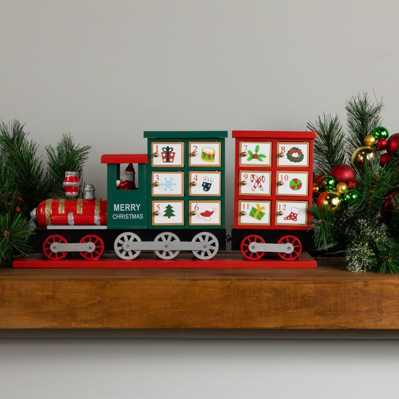 Northlight 16.5" Locomotive Train Wooden Christmas Advent Calendar, 2 of 6