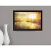 HomeRoots Yellow Sunset Boats In Marina Black Framed Print Wall Art - 2 of 4