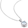 EVERLY JEWELRY | Sterling Silver 1 1/7ct TGW Aquamarine Halo Pendant with Chain, 18 inc - 4 of 4