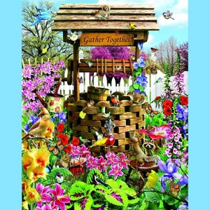 Sunsout Birds at the Wishing Well 300 pc   Jigsaw Puzzle 35178 - 1 of 4