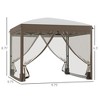 10' x 10' Pop Up Canopy Tent with Netting, Instant Sun Shelter, Tents for Parties, Height Adjustable, with Wheeled Carry Bag and 4 Sand Bags - 3 of 4