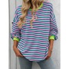 Clearlove Oversized Sweatshirt for Women 2025 Fall Crewneck Striped Long Sleeve Shirts Cute Top - 4 of 4