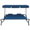 VidaXL Patio Lounge Bed with Canopy and Pillows Blue - 2 of 4