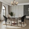 LeisureMod Bristol Round Dining Table – MDF Top with Walnut Steel Pedestal Base, Modern Kitchen & Dining Room Accent Table for Small Spaces - 3 of 4