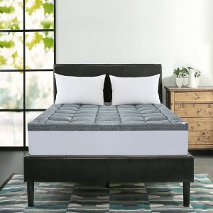 King Charcoal Infused Mattress Topper - St. James Home: Hypoallergenic, Machine Washable, Fits 20" Deep - 1 of 3