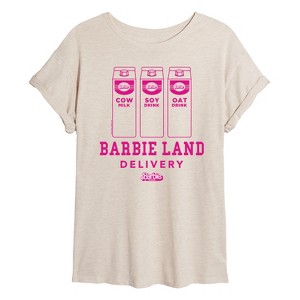 Women's - Barbie - Barbie Land Delivery Milk Oversized Graphic T-Shirt - 1 of 4