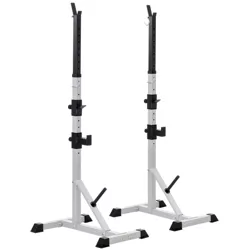 Soozier 2-Piece Pair Steel Height Adjustable Barbell Squat Rack and Bench Press 23" x 29.75" x 69.25"