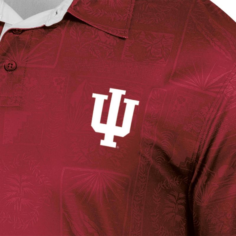 NCAA Indiana Hoosiers Men&#39;s Tropical Polo T-Shirt, 3 of 4