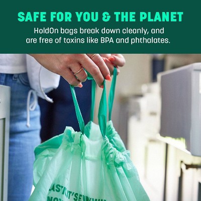 HoldOn Bags Compostable Tall Kitchen Trash Bags - 13gal/25ct
