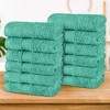 Cotton Plush Soft Highly-Absorbent Heavyweight Luxury Face Towel Washcloth Set of 12 by Blue Nile Mills - 2 of 4